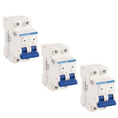 Imagem de 3 Disjuntor 16A Bipolar Tramontina TDJ3 Curva C 3kA