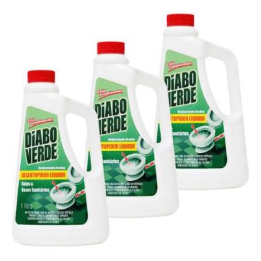 Imagem de Kit 3 Diabo Verde Desentupidor Pia Vaso ralo 1L