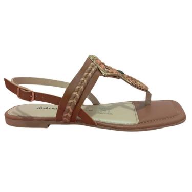 Imagem de sandalia feminina dakota rasteira casual com fivela aplique