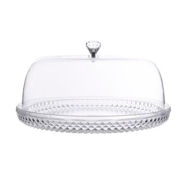 Imagem de Prato Para Bolo Com Tampa Em Acrílico 33cm Diamond Kenya