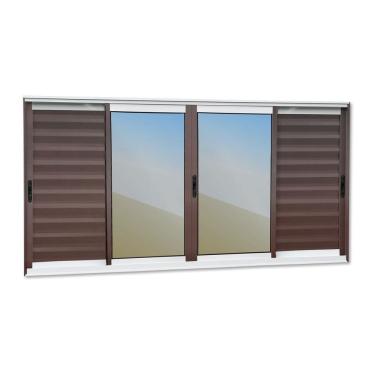 Imagem de Veneziana Elite 6 Folhas Moveis 120 X 200 Vidro Reflex Mix Corten