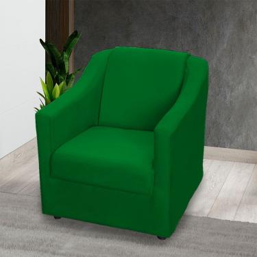 Imagem de Poltrona Decorativa Mila Pé De Plástico Cromado - Verde Suede