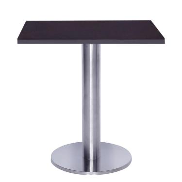 Imagem de Mesa Beta Big Inox 75 Cm (alt) Disco Redondo Tampo Mdp Quadrado 70 Cm (larg) X 2,50 Cm (alt) Preto
