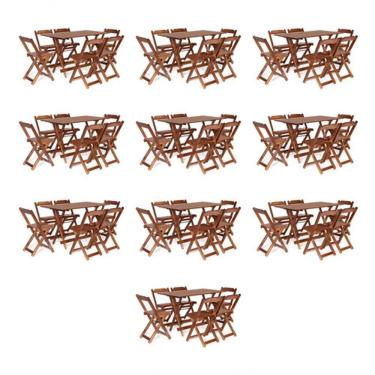 Imagem de Kit 10 Conjuntos Mesa Bar 1.20 X 70 Com 6 Cadeiras Pra Bar