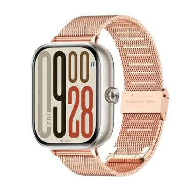 Imagem de Pulseira de Aço Inoxidável para Redmi Watch 5, acessórios de relógio inteligente, cinto de substituição (Rose Gold)