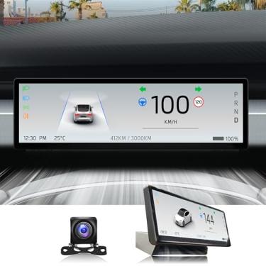 Imagem de Airayvis Head-Up Display De 8,8" Para Tesla Model 3 2017-2023 E Y 2020-2023, Painel Instrumentos Com Tela Sensível Ao Toque, Carplay, Android Auto, Informações Do Veículo Em Tempo Real