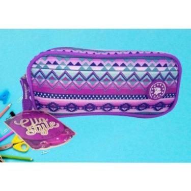 Imagem de Estojo bolsinha de lapis Escolar Coracao etnico feminino 8113 - CLIO, 