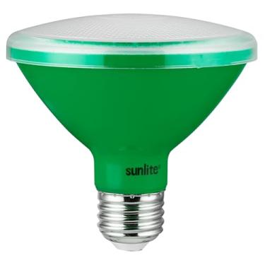 Imagem de Sunlite Lâmpada embutida colorida de gola curta 81473 LED PAR30, 8 watts (equivalente a 75 W), base média (E26), holofote ETL, verde, 1 contagem