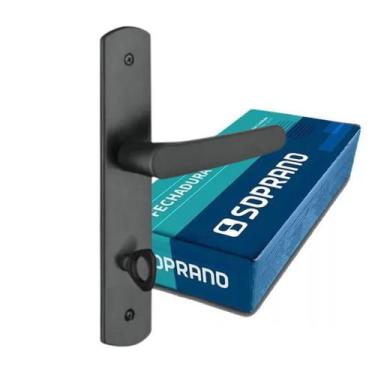 Imagem de Fechadura Banheiro Soprano Metalix Ipanema Preto Fosco 40X53