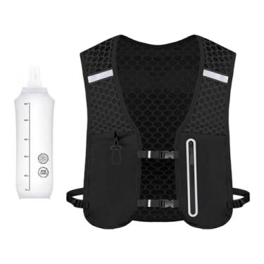 Imagem de Aymzbd Colete de corrida, mochila de hidratação, bolsa esportiva resistente de 2 litros, mochila portátil para água, para mulheres e homens, para escalada e, Preto