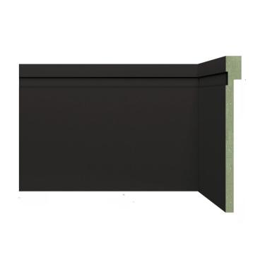 Imagem de Rodapé de MDF Frisado de Sobrepor 12cm x 2,40m Rende 2,4 Metros Moldufama 1202 Preto