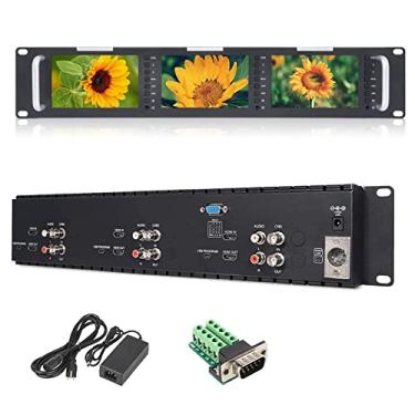 Imagem de FEELWORLD Monitor De Rack Triplo T51-H 5" Com 2 Ru E Tela Lcd Transmissão 800×480 Entrada Saída Hdmi Av