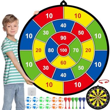 Imagem de MINIFUN Alvo De Dardos Grande 29" Para Crianças, Dupla Face Com Bolas Adesivas E Dardos, Brinquedo Esportivo Divertido Festas Em Ambientes Internos/Externos, Presentes Meninos Meninas 3, 4, 5, 6, 7,