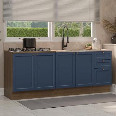 Imagem de Kit com 2 Balcões de Cozinha 3 Gavetas 4 Portas (Sem Tampo e Pia) Vik 