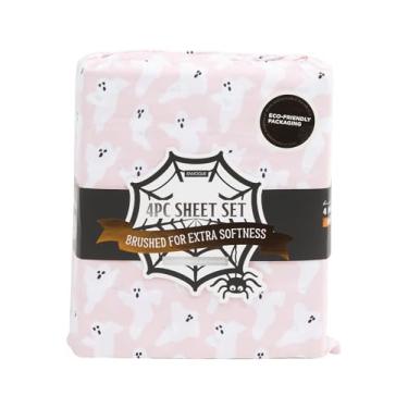 Imagem de Envogue Jogo de lençol Ghosts on Pink Halloween, solteiro