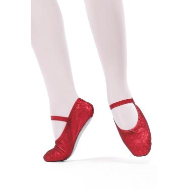 Imagem de Sapatilha Meia-Ponta Glitter Infantil Só Dança IF22D, Vermelho, 32