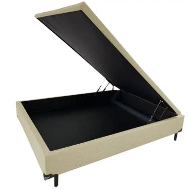 Imagem de Base Box Baú Carioca Casal Tecido Suede 30x138x188 Bio Flex Cor Bege