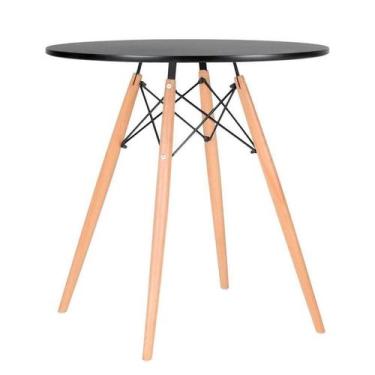 Imagem de Mesa De Jantar Eames Tampo Redondo Preto 70cm - La Mobilia