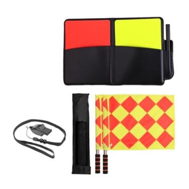 Imagem de menolana Kit de árbitro de futebol Acessórios para bandeira de árbitro de futebol Equipamento de partida para jogos de basquete Treinamento de vôlei