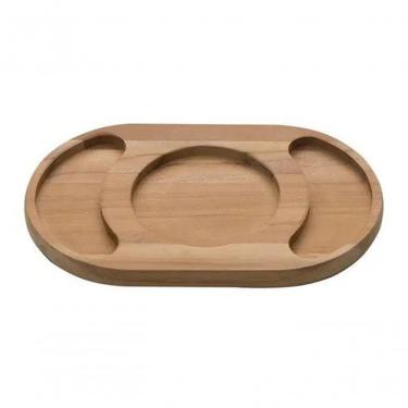 Imagem de Petisqueira 3 Divisórias 24x15cm Madeira Natural Tramontina