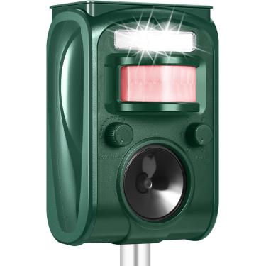 Imagem de Letyet Repelente de gatos ao ar livre - repelente ultrassônico de animais movido a energia solar - repelente de esquilos à prova d'água, dissuasor de guaxinim com movimento ativado, repele cães