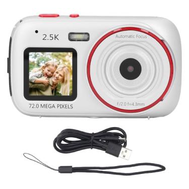Imagem de Câmera digital 72mp 2,5k tela dupla 16x Zoom digital AutoFocus Anti Shake HD Selfie Câmera para fotografia de viagem VLOGGING ABS BUST IN 750mAH Bateria (Prata)