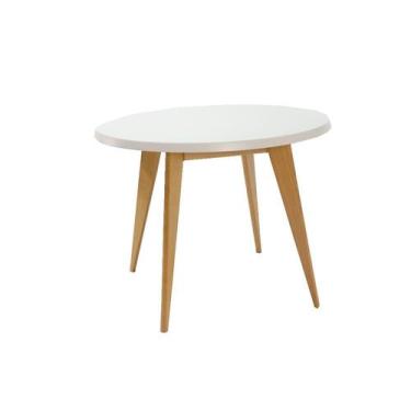 Imagem de Mesa Roseta Tampo Vidro Fendi Claro Base Amêndoa 110cm - 69568 - Sun H