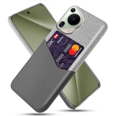 Imagem de Capa para Huawei Pura 70 Ultra,Anti-deslizamento,Proteção contra quedas de 360°,Resistência à impressão digital,Tela e caso de couro PU com 1 slot de cartão atrás-Gray