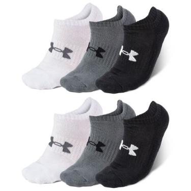 Imagem de Kit 6 Pares de meias invisível Under Armour Core Cotton, Multicolor, G