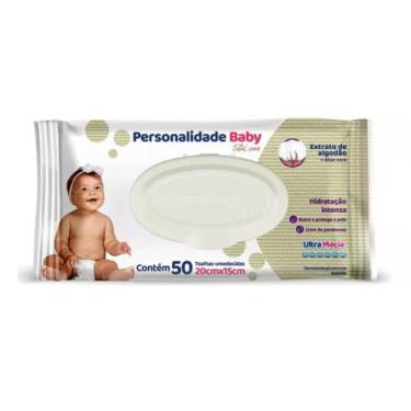 Imagem de Toalhas Umedecidas Personalidade Baby Com 50 Unidades
