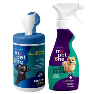 Imagem de Lenço Umedecido Machos e Kit Banho a Seco Cães Mypetone