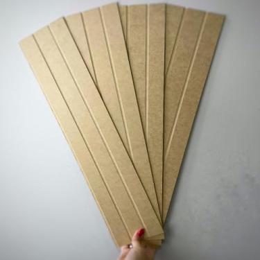 Imagem de 50 Placas Ripado MDF Painel Autocolante Revestimento de Parede 3d (Rústico, 40 Placas)