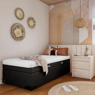 Imagem de Base para Cama Box Solteiro Madden com Baú (45x88x188) Preta