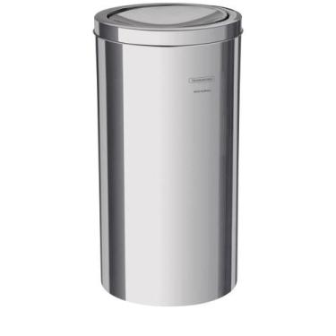 Imagem de Lixeira Com Tampa Basculante Swing Aço Inox 20L - Tramontina, Prata