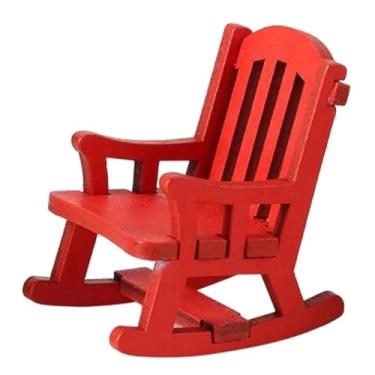 Imagem de oshhni Cadeira de balanço em miniatura 1:12, móveis artesanais, miniaturas de brinquedo para, modelo de, estação ferroviária arquitetônica, Vermelho