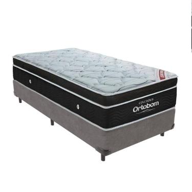 Imagem de Cama + Box Colchão Molas Ensacadas Solteiro Ortobom Elegant Pillow Cinza