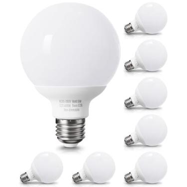Imagem de Lâmpadas LED Globe Pazetiv 5W 4000K 500lm E26, pacote com 8