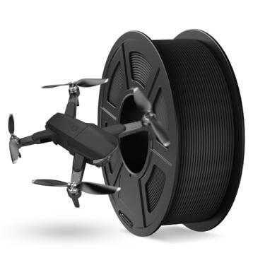 Imagem de JAYO Filamento PETG fosco rápido 1,75 mm preto 1,1 kg, filamento de impressora 3D de alta velocidade 30-600 mm/s, alta dureza e resistência a impactos, carretel de 1,1 kg (1,1 kg)