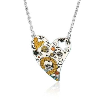 Imagem de Zurlcdye Colar com pingente de coração, vintage, gótico, para mulheres, joias de concha de estrela, acessórios exclusivos, ideia de presente para ocasiões especiais, Large, Zinco, Sem Pedra Preciosa