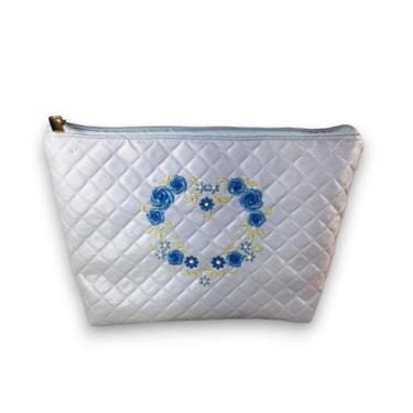 Imagem de Necessaire Bordada DaniBordados Organizadora de Maquiagem em PVC Plast