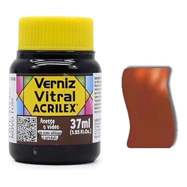 Imagem de Verniz Vitral Para Artesanato Acrilex 37ml Escolha A Cor Perfeito para Copos Garrafas Vaso Outras Perfeito para Copos Garrafas Vasos e Outras Ele Transforma Suas Peças Em Verdadeiras Obras De Arte, Simulando (Marron 531)