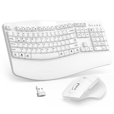 Imagem de Combinação de teclado e mouse sem fio ULSOU Full Size White