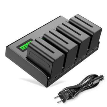 Imagem de Conjunto de bateria e carregador Binval NP-F970 8900mAh (pacote com 4/