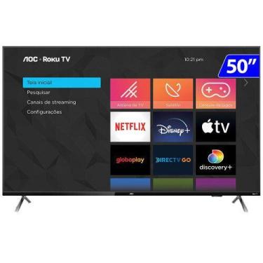Imagem de Smart TV com 50 Polegadas AOC LED 4K Plana com WIFI