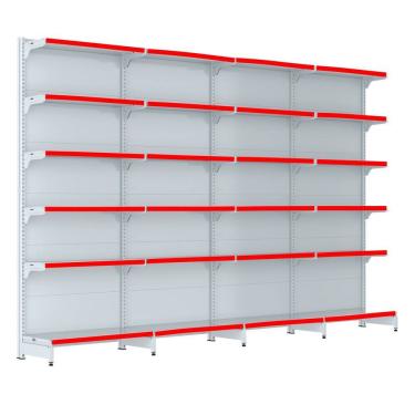 Imagem de Gondola Parede 202 Fit Farmacia Ate 4 Metros Branco Pe Verme