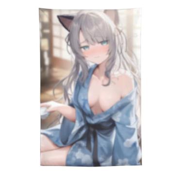 Imagem de LIEGBMEU Sexy Bikini Hot Anime Girl Tapeçaria 152.4 cm x 228.6 cm Interior Exterior Wall Quilt Art Decoração de Tapeçaria Caprichosa, AF160