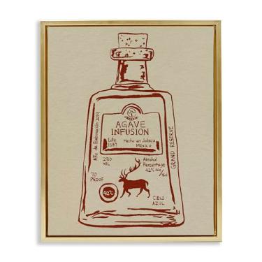 Imagem de Stupell Industries Arte de parede em tela flutuante emoldurada dourada com essência de licor simples por Melissa Wang, 53 x 43 cm