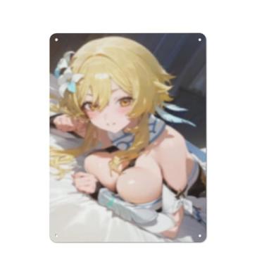 Imagem de Anime Sexy Bikini Hot Girl Pinup Girl Metal Tin Sign Wall Art Poster Decor for Home Bar Club Bedroom Bathroom Man Cave Otaku 30,5 x 40,6 cm, AF251