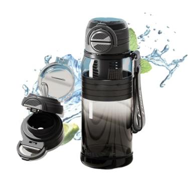 Imagem de Rrlihjgu Garrafa de Água com Palhinha - Garrafa de Água para Ginásio 800ml - Recipiente para Bebidas com Filtro de Chá e Copo para Corrida, Caminhada, Ginásio, Escola, Local de Trabalho, Campismo,