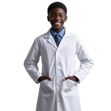 Imagem de Jaleco Escolar Infantil Unissex Manga Longa Tecido Oxford Tamanho 12 -